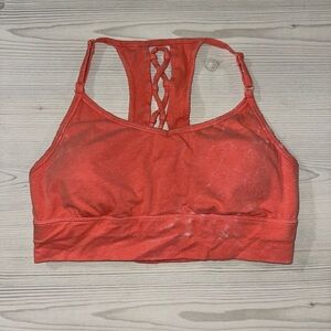 SO Coral Sports Bra with Crisscross Back